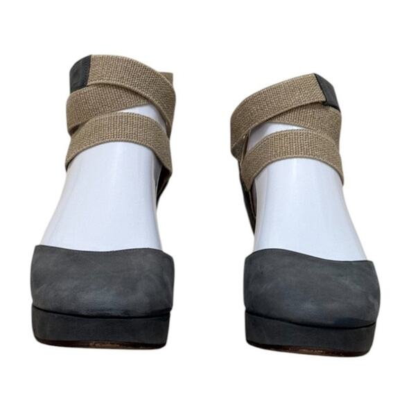 Sundance Shoes Women 36 US 5 Gray Bieta Suede Platform Ballerina Wedge Lagenlook - Picture 3 of 8